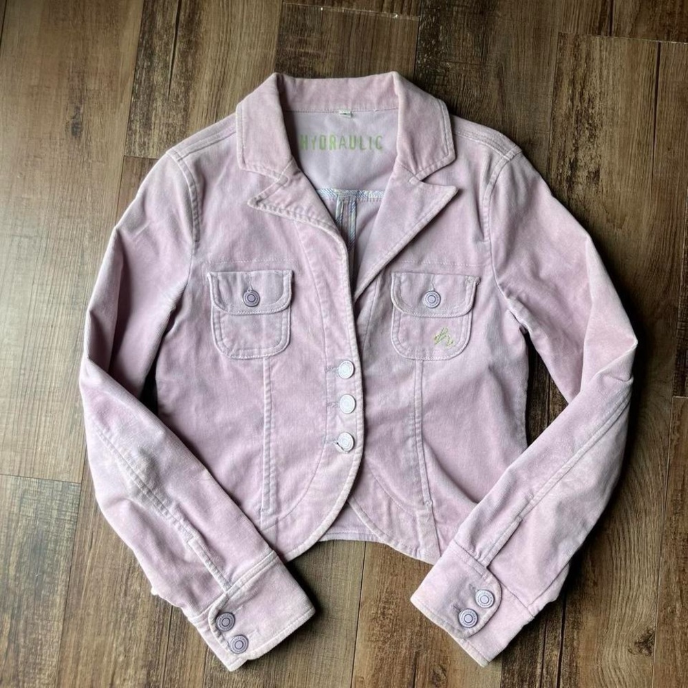 Y2K Velour Blazer Coat Jacket